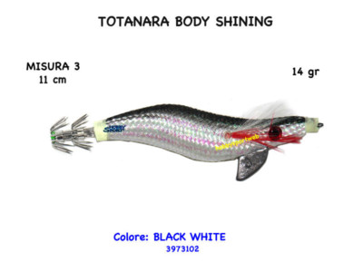 TOTANARA SQUID LL SIZE 3 MODELLO 102  COLORE BLACK WHITE PESCA MARE