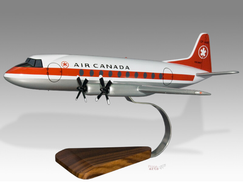 Vickers Viscount 700 Air Canada Solid Kiln Mahogany Handcrafted Display Model
