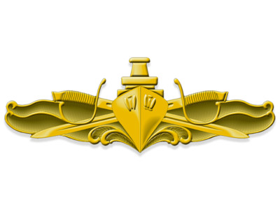 2x6 inch USN Surface Warfare Officer Insignia Shaped Sticker (decal) Navy Lic.