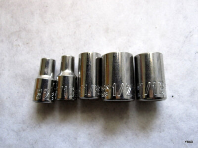 5PCS SAE Socket Set Craftsman 12 Point 1/4'' Drive 3/16 7/32 11/32 7/16 1/2