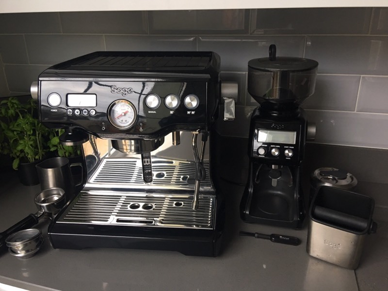 Sage 'The Dual Boiler' Coffee Machine Black, with Sage Grinder Pro and