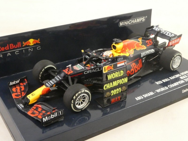 新品未使用 1/43 RB16B No.11 Abu Dhabi2021 1点 Spark Red Bull Honda RB16B Verstappen World Champion Abu