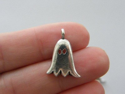 BULK 50 Ghost charms antique silver tone HC143