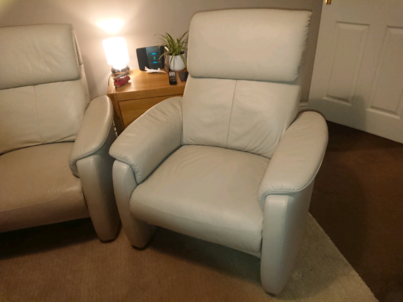 Cream leather recliner armchair in Axminster, Devon Gumtree