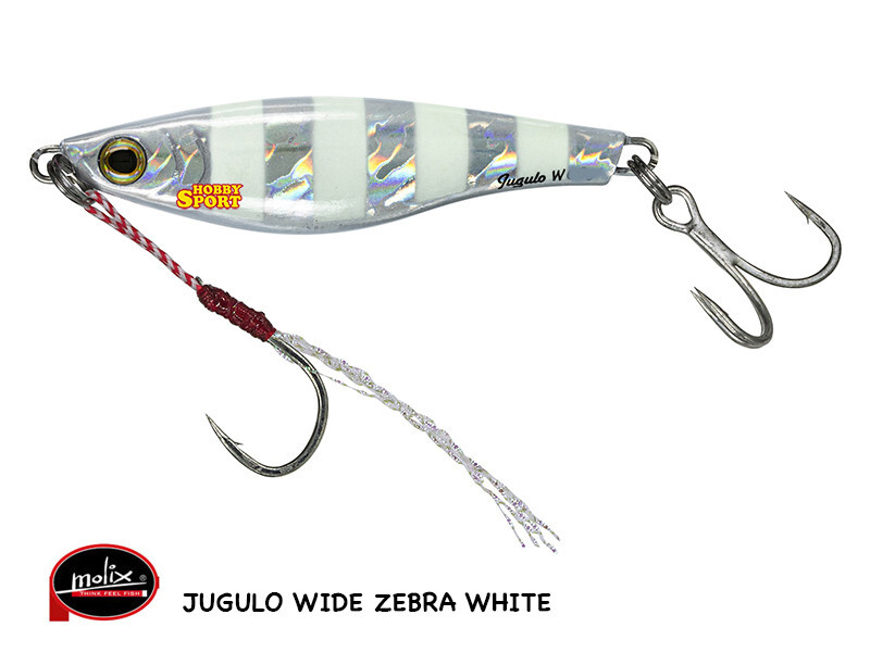 MOLIX JUGULO WIDE 40 GR  568 CRAZY ZEBRA WHITE CON ASSIST HOOK  SPINNING MARE