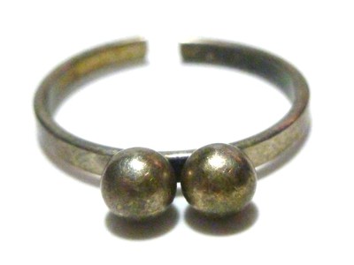 ANTIQUE MODERN MODERNIST ESTATE 800 SILVER WOMENS BALL RING BAND SIZE 6.75