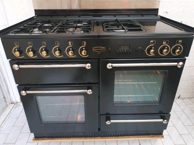 Rangemaster 110 Gas Range Cooker in Black and Gold 110cm in Liverpool