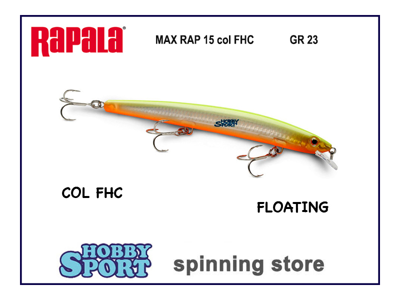 RAPALA MAX RAP MXR 15 COL FHC 23 GR ARTIFICIALE SPINNING MARE SPIGOLA MXR15 FHC