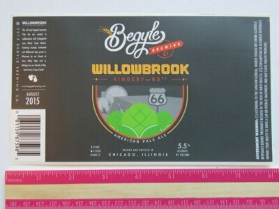Beer Brewery Label STICKER: BEGYLE Brewing Co Willowbrook Pale Ale ~ Chicago, IL