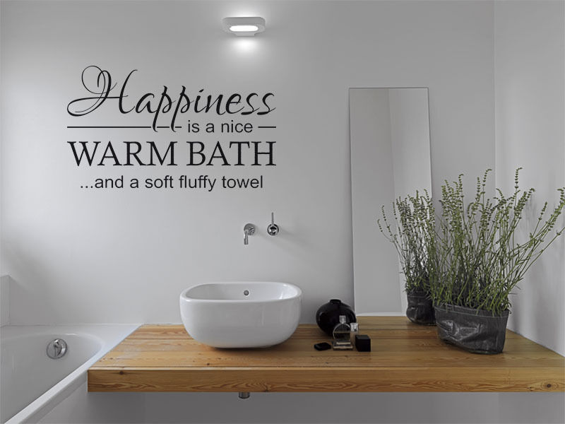 Decoration Interieure Salle De Bain Mur Citation Le Bonheur Est Wall Art Sticker Autocollant Vinyle Transfert Maison Forumsec Org