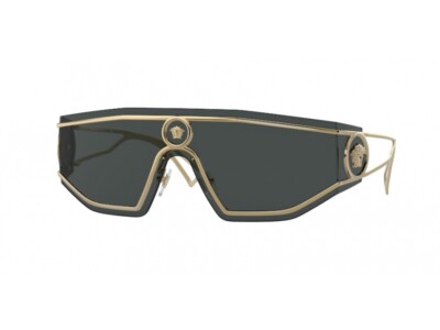 Pre-owned Versace Sunglasses Ve2226 100287 Gray Gold Man