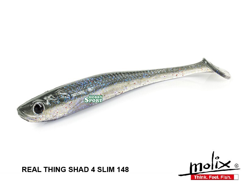 MOLIX RT SHAD 4" SLIM COLORE 148 CLEAR CHART   SPINNING LAGO FIUME MARE  5 PZ