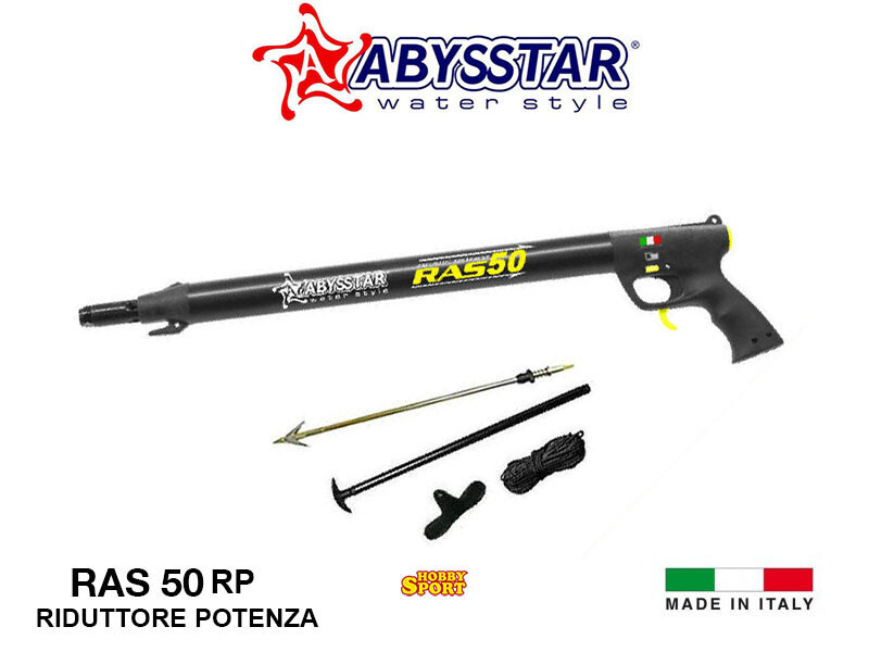 RAS 50RP CON RIDUTTORE FUCILI OLEOPNEUMATICO ABYSSTAR  PESCA SUBACQUEA APNEA SUB