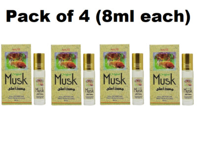 Roll On Perfume Ahsan Original Musk Long Lasting Fragrance Pack Of 4 8ml Each