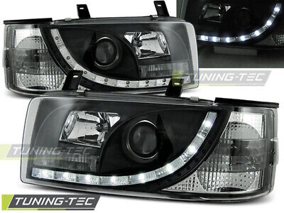 VW T4 LED Tagfahrlicht Optik Scheinwerfer Schwarz ab Baujahr 1990-Europaw.zugel.