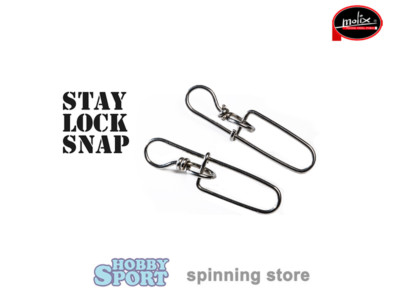 STAY LOCK SNAP SIZE M   MOLIX  SPINNING   55 KG PZ 10    MARE  FIUME LAGO LUCCIO
