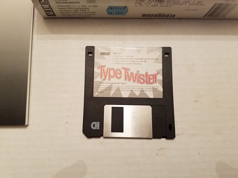 Type Twister Enhancer Retro Home Computer Software PC Floppy Disk
