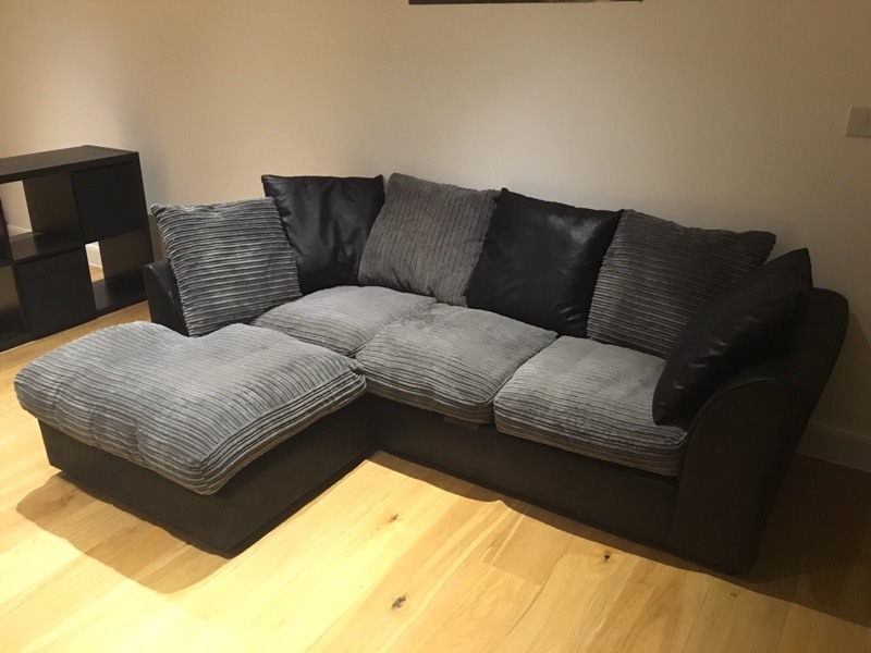 Black and Grey, Left corner Sofa from Argos Home, RRP £399.99 in