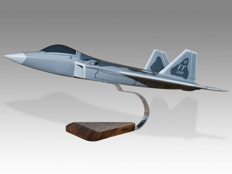 Lockheed Martin F-22 Raptor Solid Mahogany Wood Handcrafted Display Model