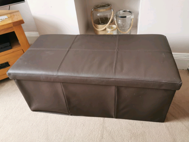Genuine Leather storage foldable ottoman in Whitchurch, Bristol Gumtree