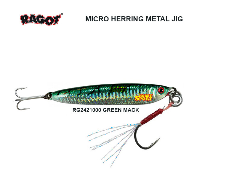 RAGOT METAL JIG 6 GR MICRO HERRING RG2421000 GREEN MACK 4 CM SPIN MARE LAGO