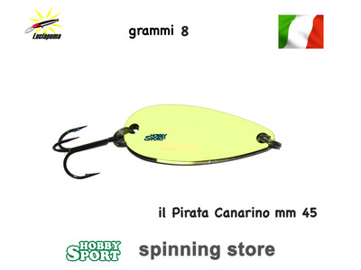 IL PIRATA  FILIBUSTIERE 8 GR - 4,5 CM GIALLO CANARINO ANCORETTA TROUT SPOON