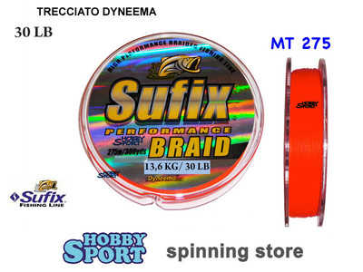 FILO TRECCIATO SUFIX PERFORMANCE BRAID 275 MT DIAM 0,23 MM 30 LB X PESCA MARE