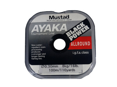 FILO AYAKA MUSTAD BLACK POWER DIAM. 0,30 MM BOBINA 100 MT ALL ROUND X MULINELLO