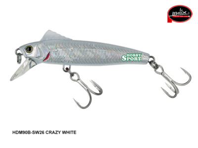 MOLIX HDM90B 44 GR COL SW26 CRAZY WHITE HEAVY DUTY MINNOW 90 BAITFISH