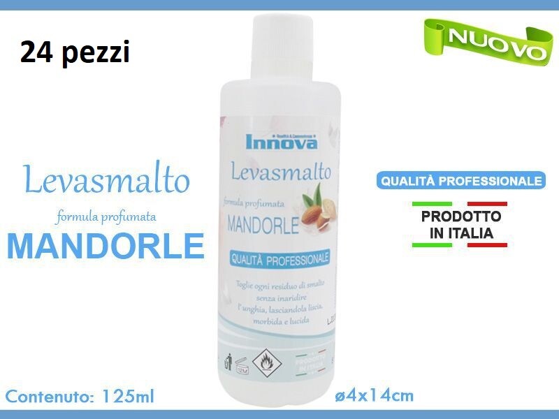 Set 24 Pezzi Levasmalto Solvente Unghie Profumato Fragranza Mandorle 125ml hmj