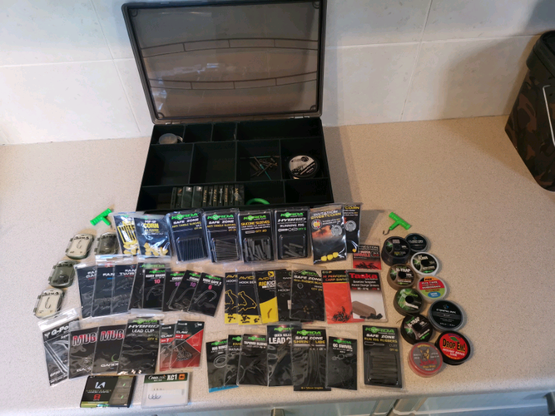 Fox tackle box full with terminal tackle carp fishing in Newcastle
