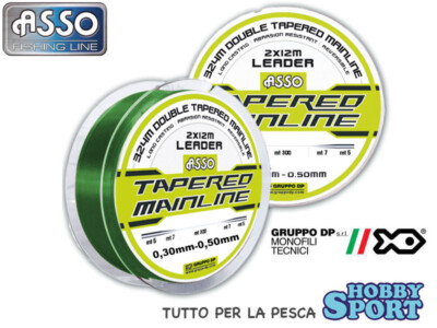 FILO ASSO TAPERED MAINLINE 324 MT BICONICO 0,30 - 0,50 MM VERDE  CARPFISHING