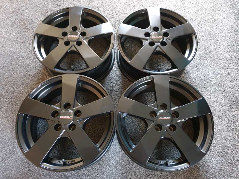 Black Alloy wheels 15 inch VW Seat Skoda VAG ET38 PCD100 6Jx15 in