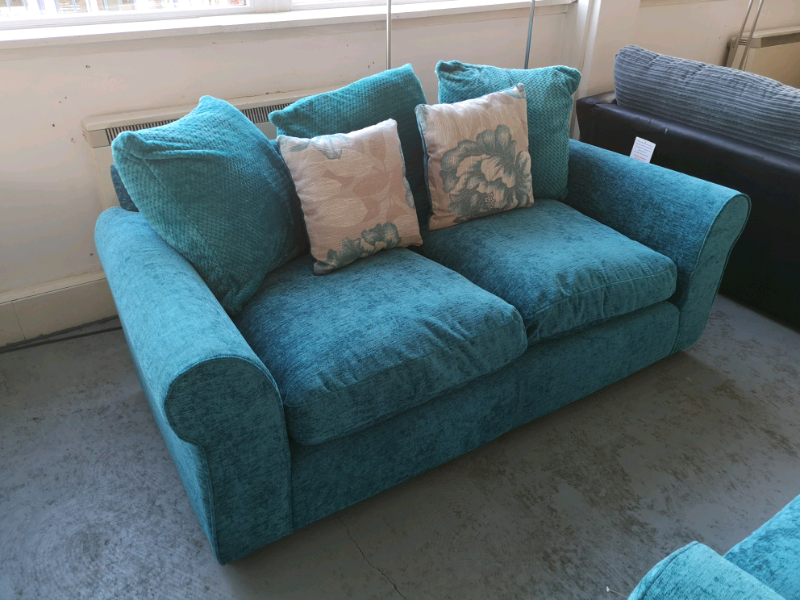 teal fabric 2 seater sofa and armchair. in East Kilbride, Glasgow