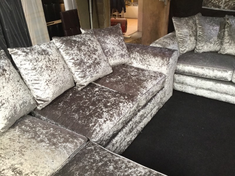 SALE! GREAT Value.SILVER CRUSHED VELVET SOFAS - | in Ongar, Essex | Gumtree