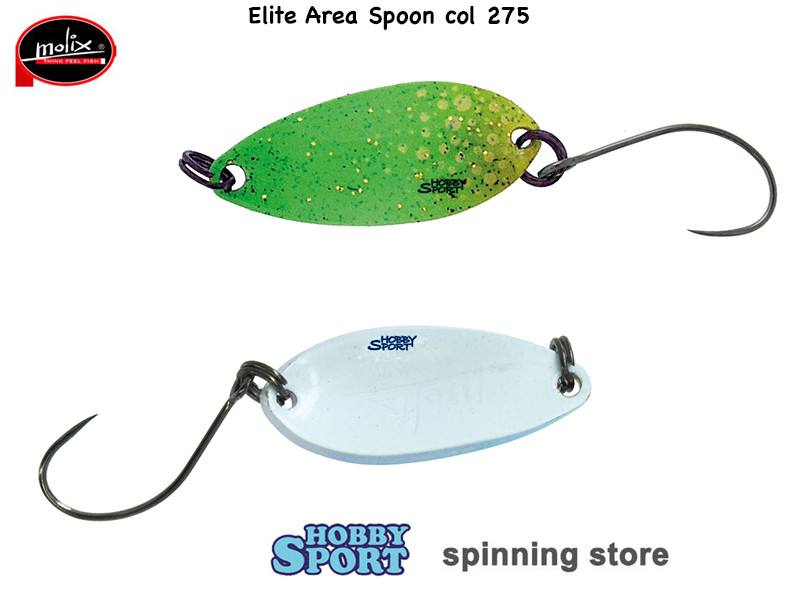 ELITE AREA SPOON MOLIX  COL. 275 LIME WHITE  GR 1,5  ESCA TROTA LAGO FIUME