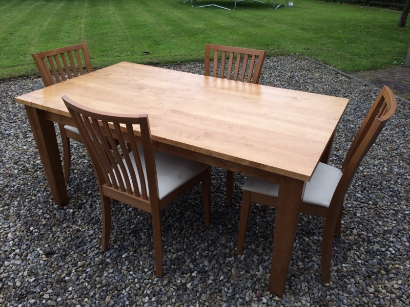 NEXT 'Stamford' Solid Birch Extending Dining Table & 4 Chairs in