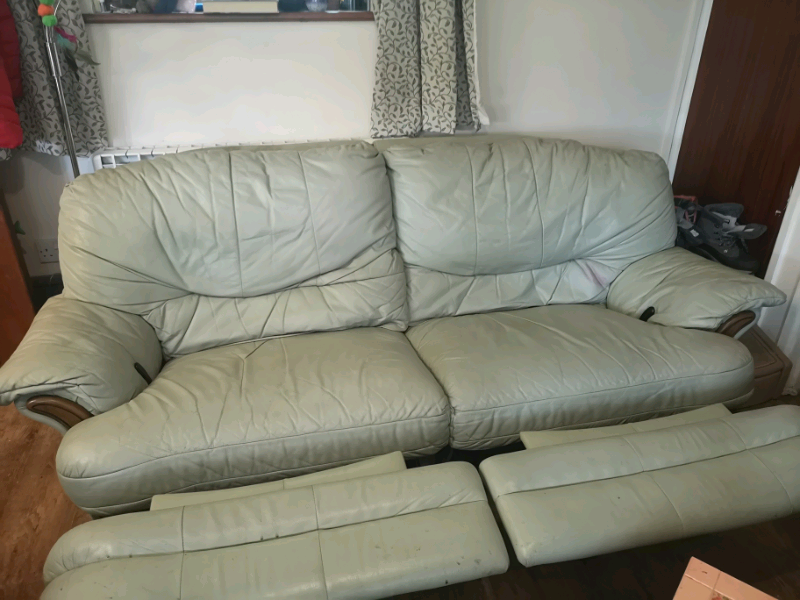 Free: leather 3 seater reclining sofa + reclining cuddle chair | in Truro, Cornwall | Gumtree