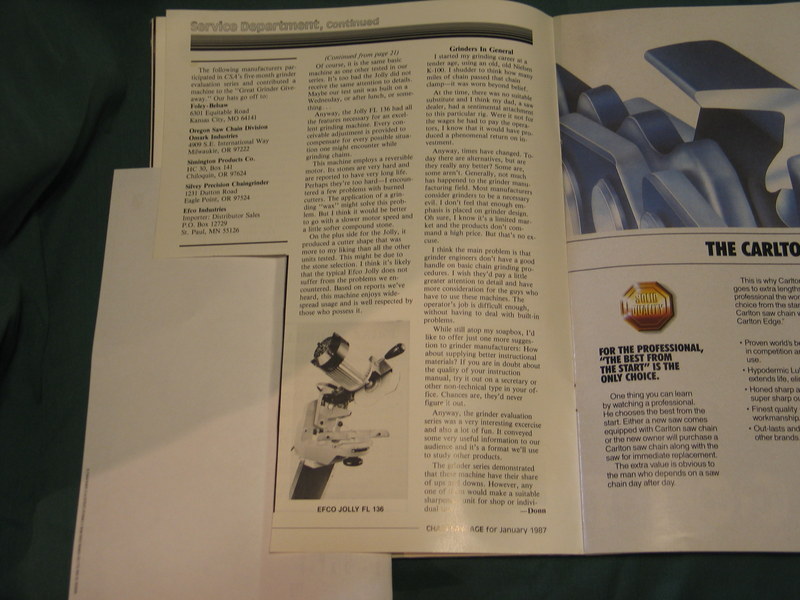 OLD VINTAGE CHAIN SAW AGE MAGAZINE JAN 1987 CHAINSAW RACING