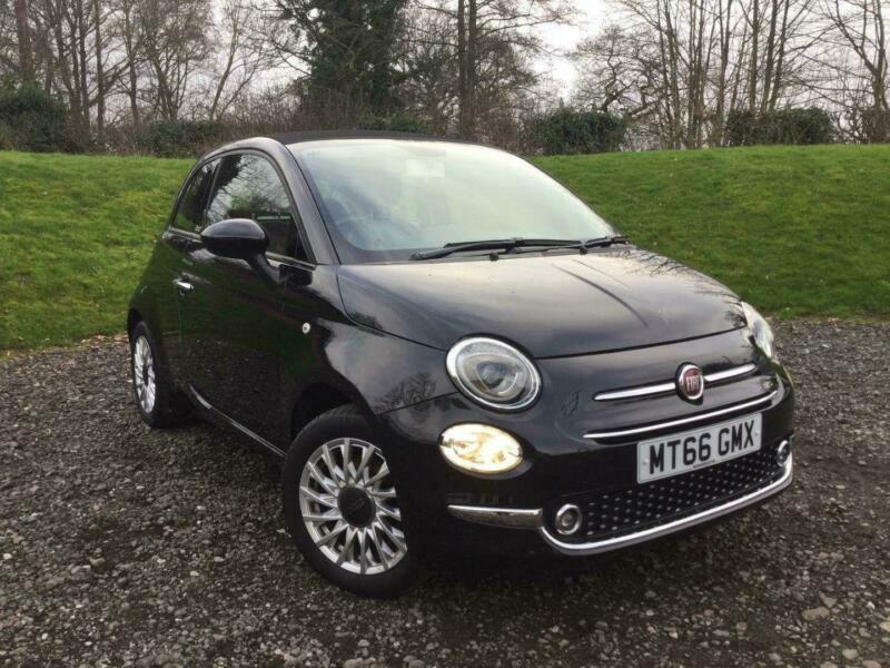 2016 Fiat 500 1.2 8V ECO Lounge (s/s) 2dr Petrol black Manual in