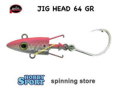 MOLIX JUGULO SOFT SHAD JIG HEAD 64 GR COLOR 133 PINK SARDA TESTINA X SILICONICO