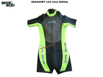 MUTA ESTIVA SEACSUB 3 mm SEASHORT LUX SIZE L UOMO CERNIERA POSTERIORE 5129 SEAC