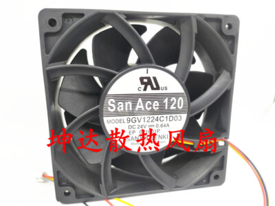 1 PCS  SANYO  FAN  9GV1224C1D03  DC 24V 0.64A 12038  12cm 3  pin inverter fan