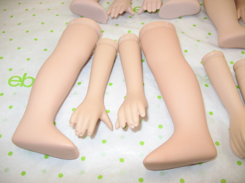 HUGE LOT Porcelain Doll PARTS Arms & Legs Sets + 1 Doll Head Bisque