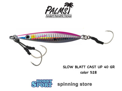 PALMS SLOW BLATT CAST UP 40 GR COL H528 SILVER PINK 88 MM METAL JIG SLOW PITCH