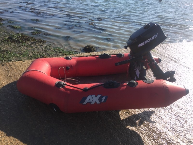 Bombard AX1 inflatable boat / dinghy / tender Mercury 4hp outboard motor / engine in