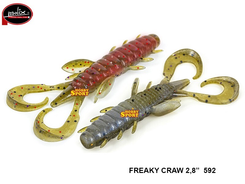 FREAKY CRAW 2,8" MOLIX COLORE 592 GOBY PESCA BLACK BASS LAGO