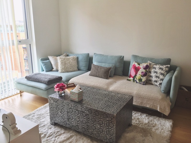 IKEA Soderhamn Sofa Light Blue (FREE cushions + throws if req.) in