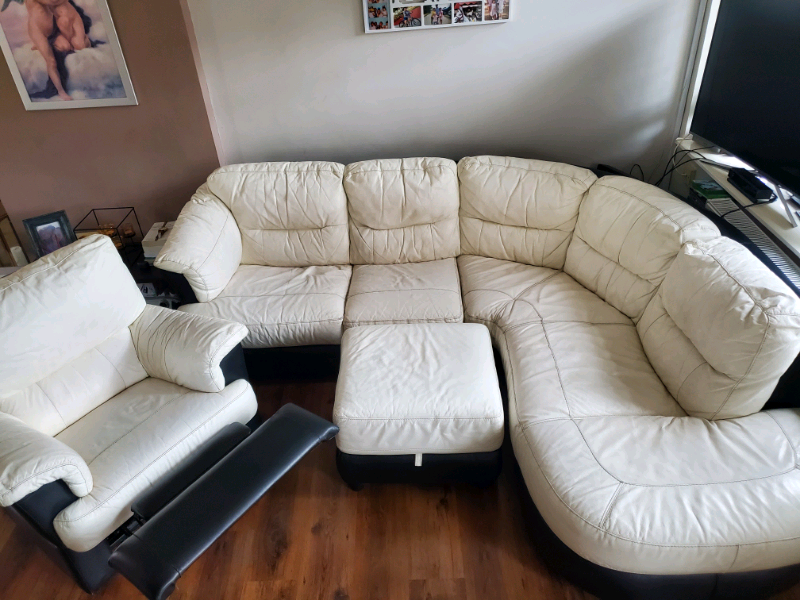 Dfs Leather Corner Sofa Recliner, Dfs White Leather Corner Couch