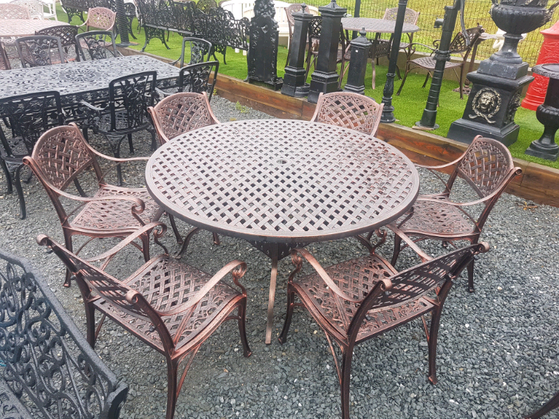 Cast aluminium garden furniture table and chairs sets benches | in